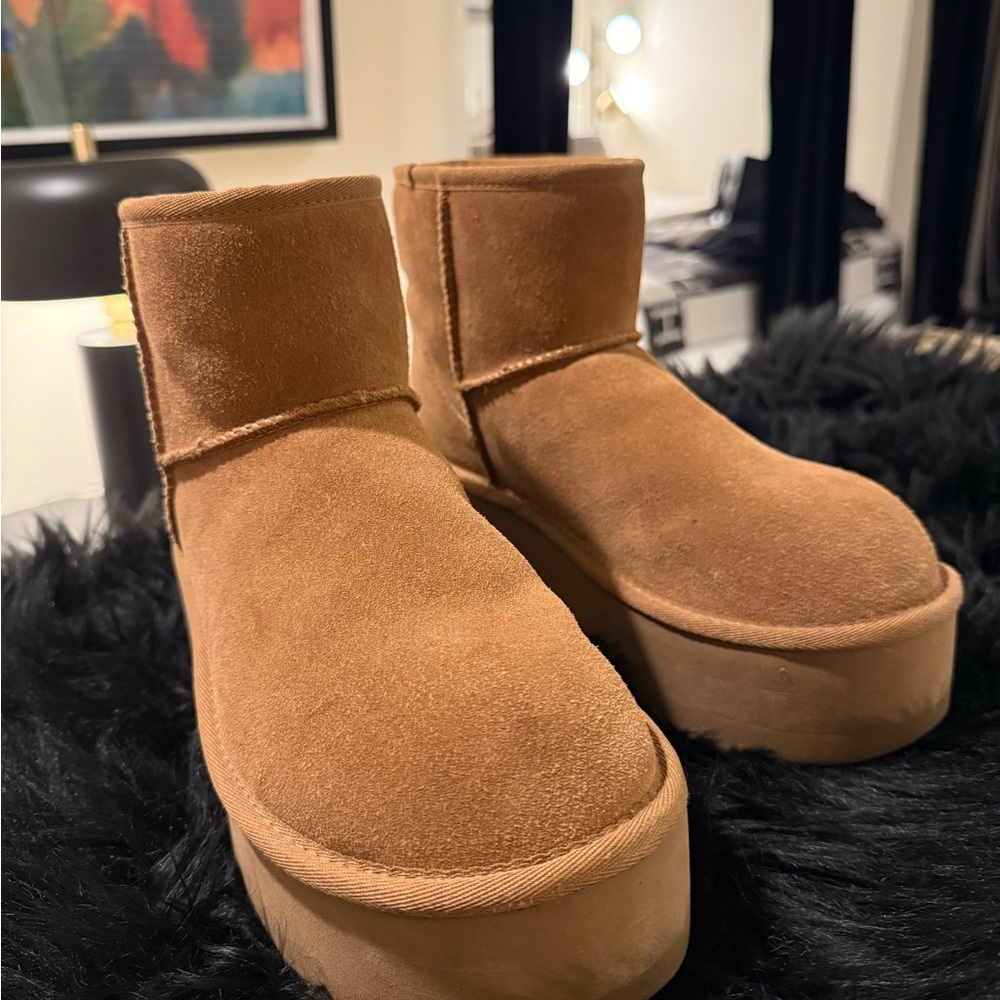 UGG Brown Suede Platform Boots